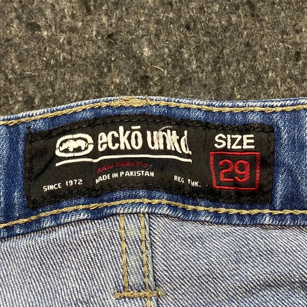 Ecko Unltd Jeans 29‎ Mens Light Wash Athletic Distressed Faded Streetwear Denim